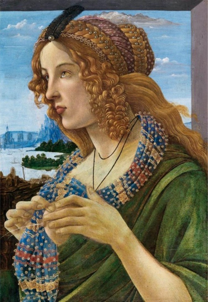 Allegorical portrait of a woman (Simonetta Vespucci), Sandro Botticelli (1480–1490 ca). Canvas, Private collection.