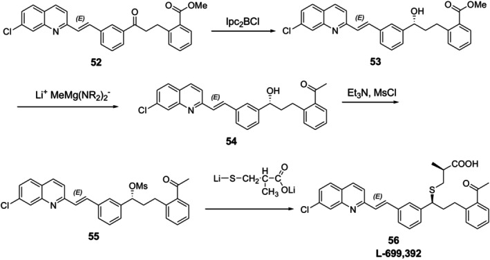 Asymmetric synthesis of a leukotriene antagonist L‐699,392.