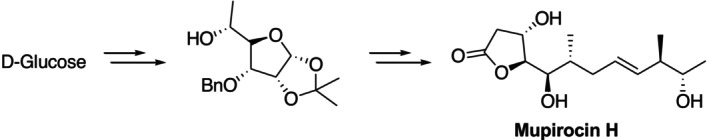 Synthesis of mupirocin from D‐glucose.