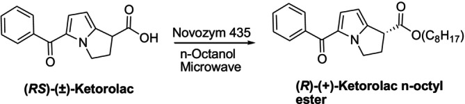 Ketorolac's kinetic resolution by Novozym 435 with microwave assistance.